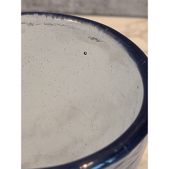 Fire and Light Cobalt BLUE Recycled Glass Tumbler 12oz. Art Glass EUC *Flaw Read - Picture 11 of 16